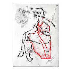 "Red Dress II" 1/1 Monotype (FRAMED)