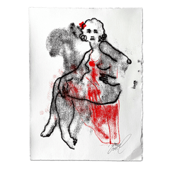 "Red Dress I" 1/1 Monotype