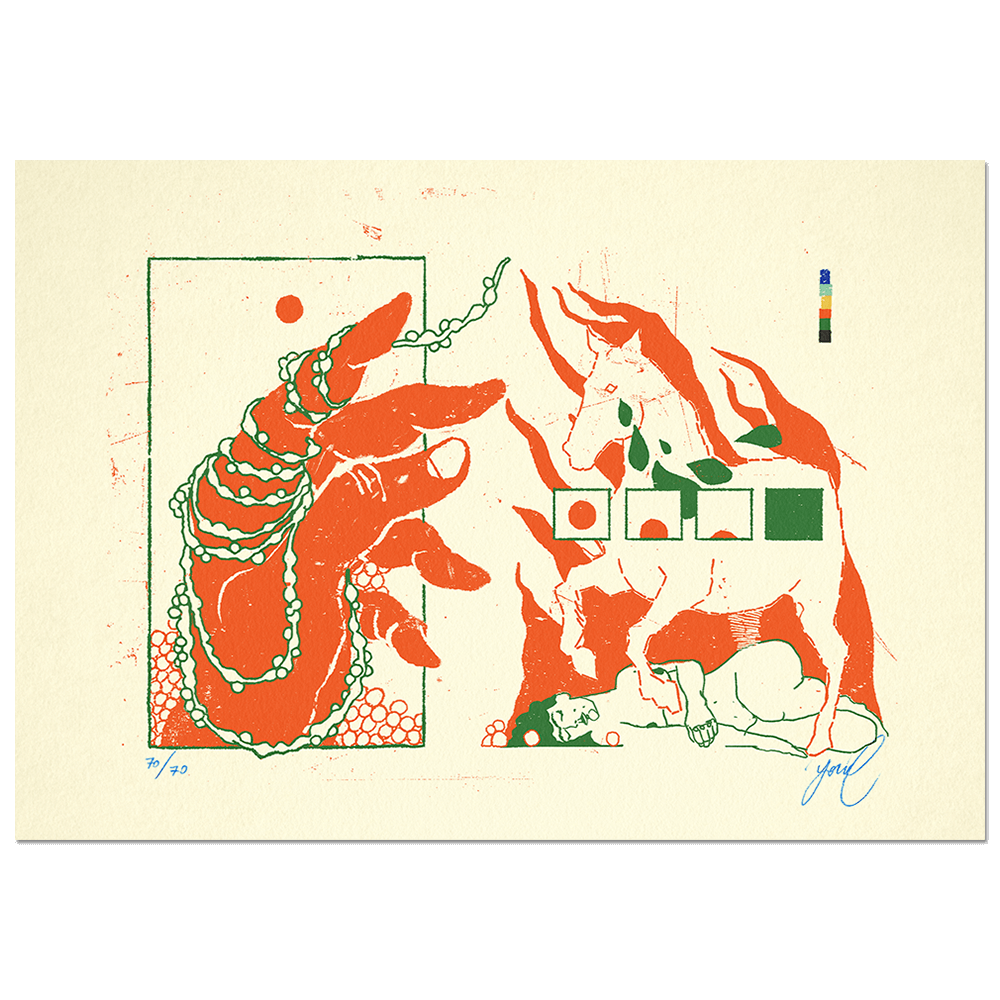 "The Rose & The Nightingale: Night" Limited Edition Screen Print