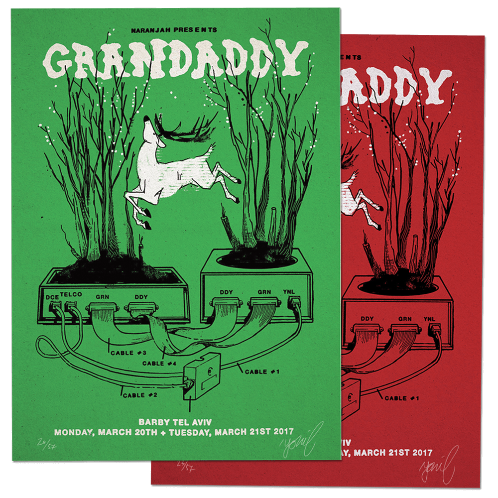 Grandaddy in Tel-aviv Gig Poster Print- YONIL | The Store