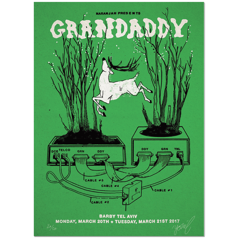 Grandaddy in Tel-aviv Gig Poster Print- YONIL | The Store