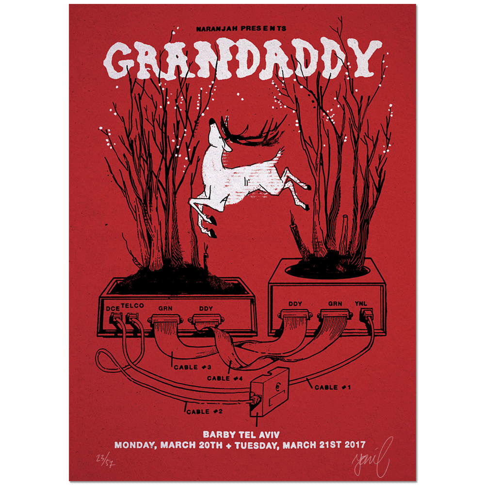 Grandaddy in Tel-aviv Gig Poster Print- YONIL | The Store