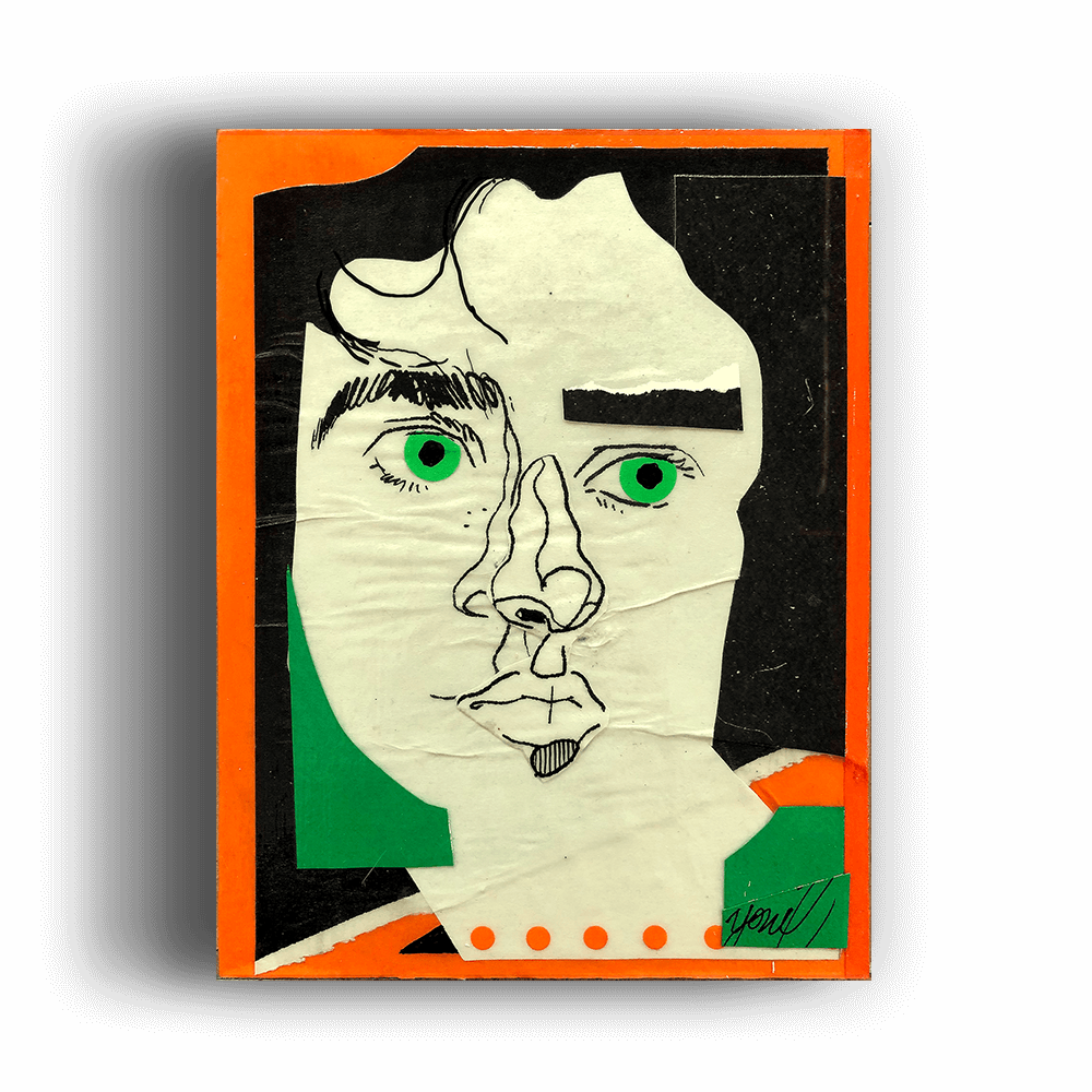 "Green Eyes" Original Collage