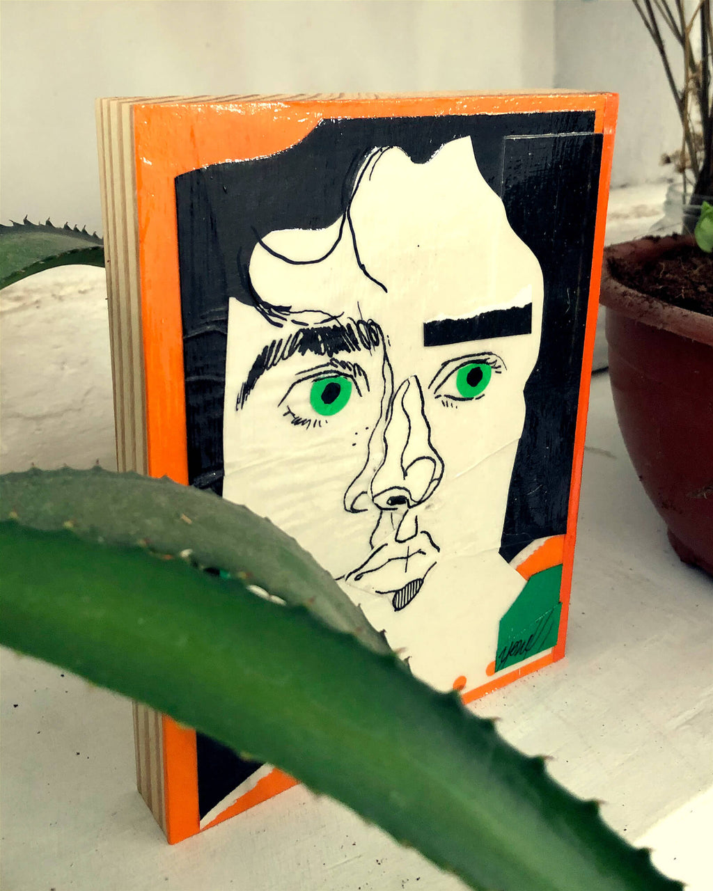 "Green Eyes" Original Collage