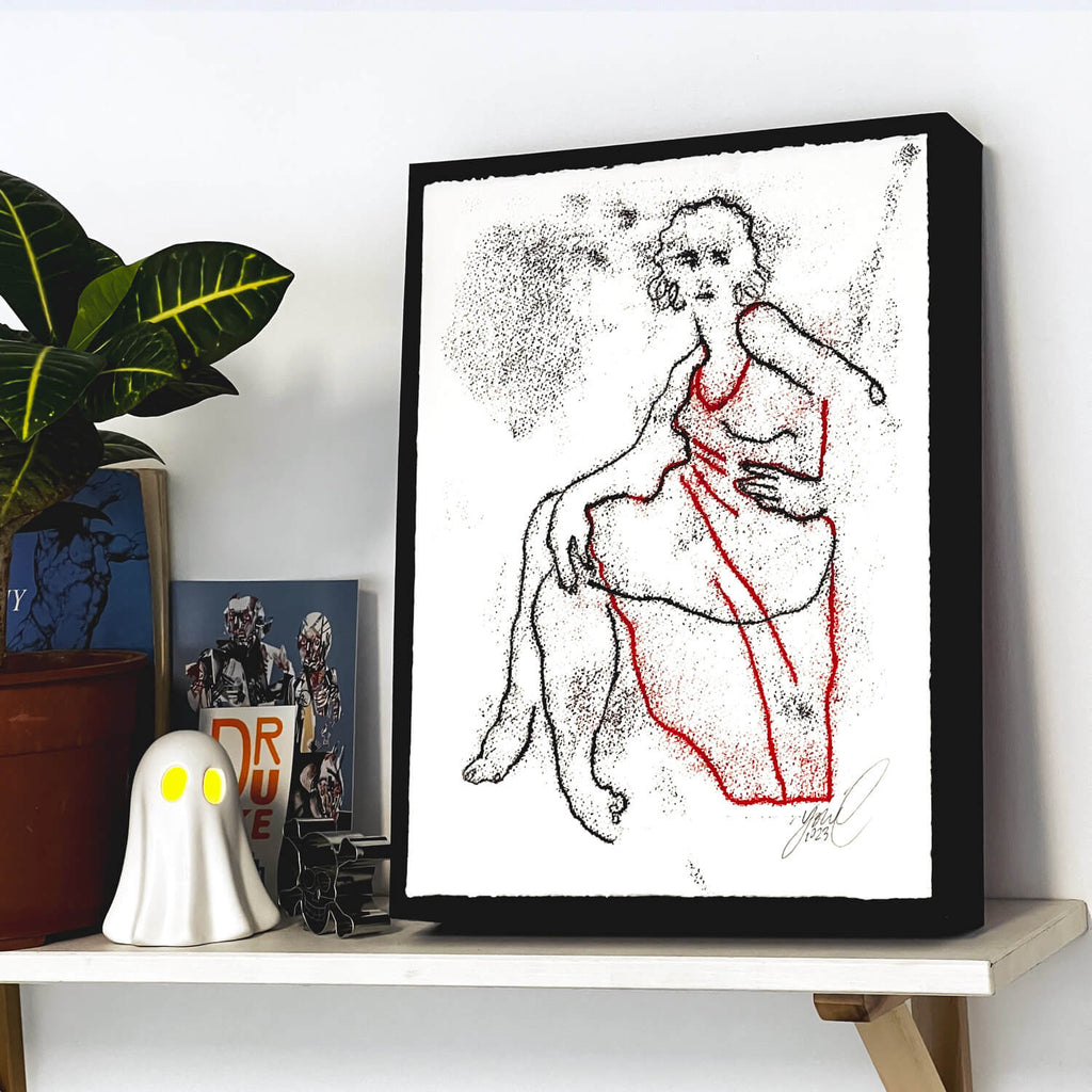 "Red Dress II" 1/1 Monotype (FRAMED)