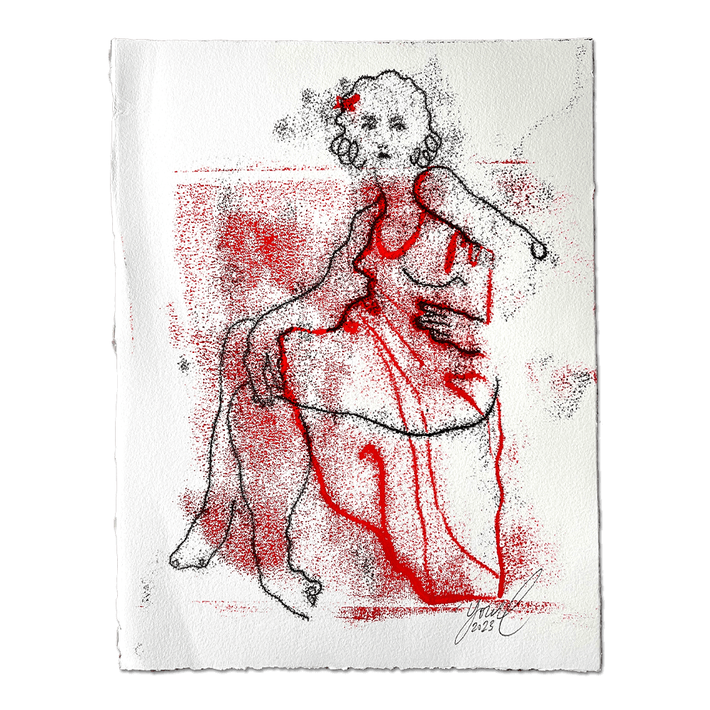 "Red Dress III" 1/1 Monotype