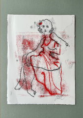 "Red Dress III" 1/1 Monotype
