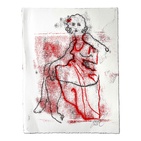 "Red Dress III" 1/1 Monotype