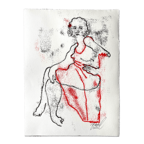 "Red Dress IV" 1/1 Monotype