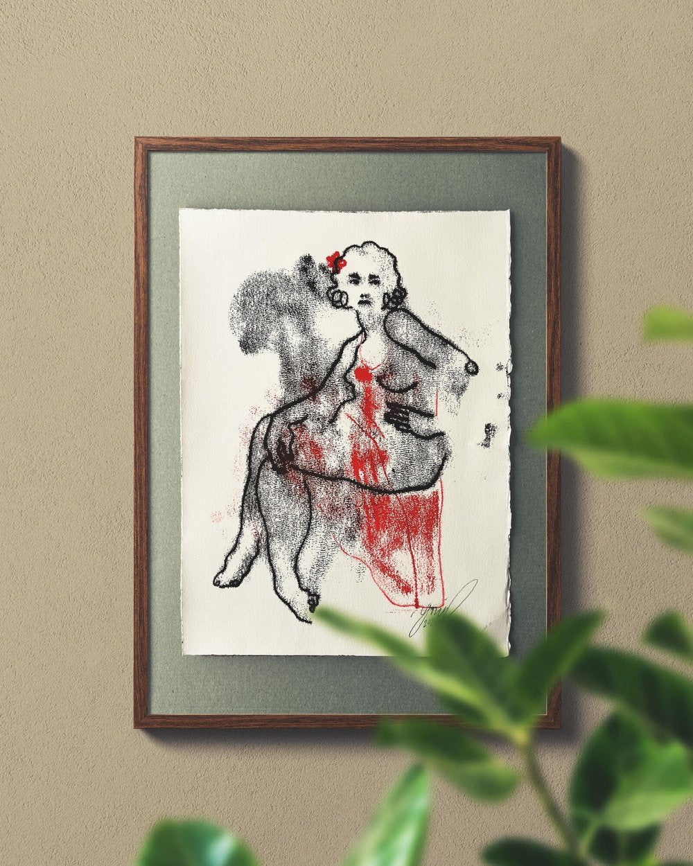 "Red Dress I" 1/1 Monotype