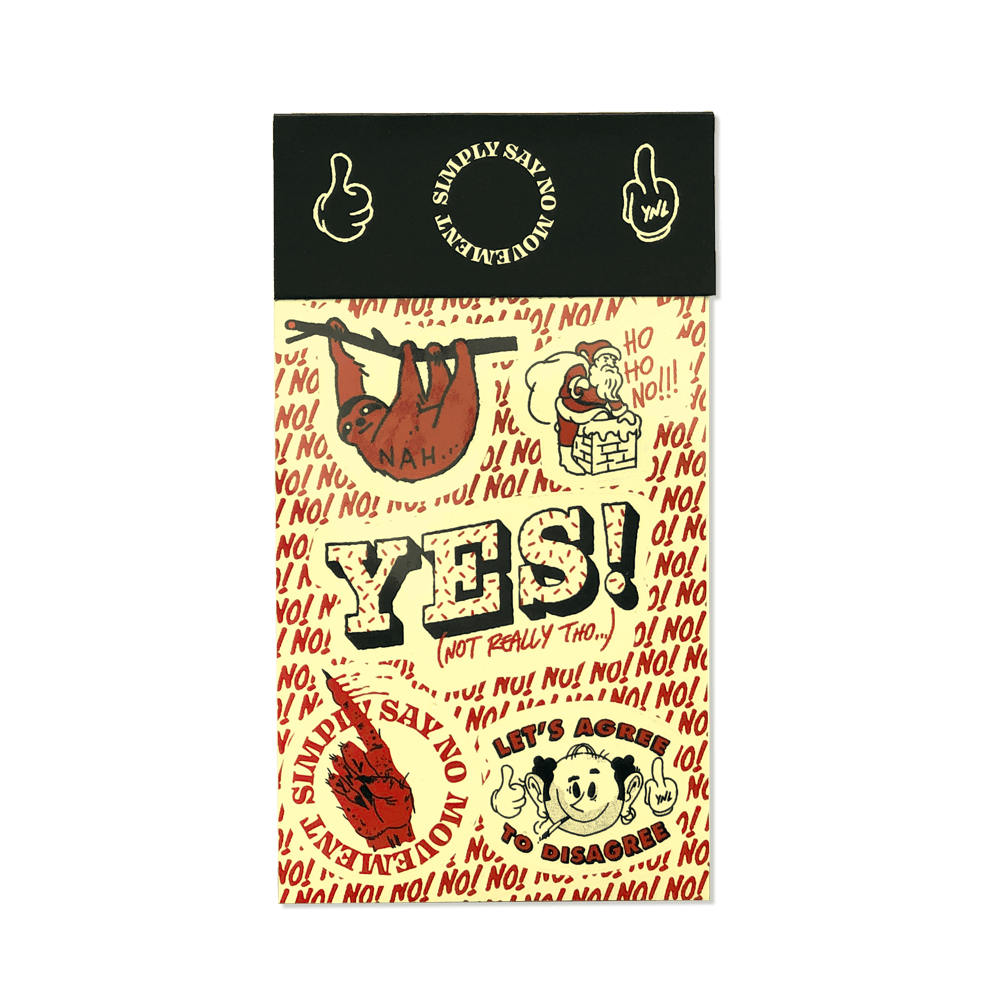"SIMPLY SAY NO MOVEMENT" Sticker Sheet (Black) Goods- YONIL | The Store