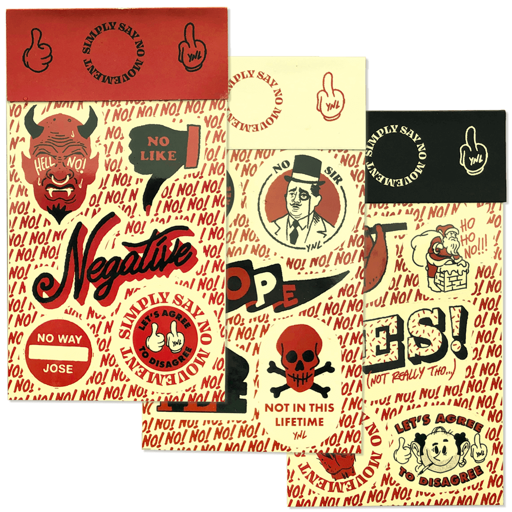 "SIMPLY SAY NO MOVEMENT" Sticker Sheet (Black) Goods- YONIL | The Store