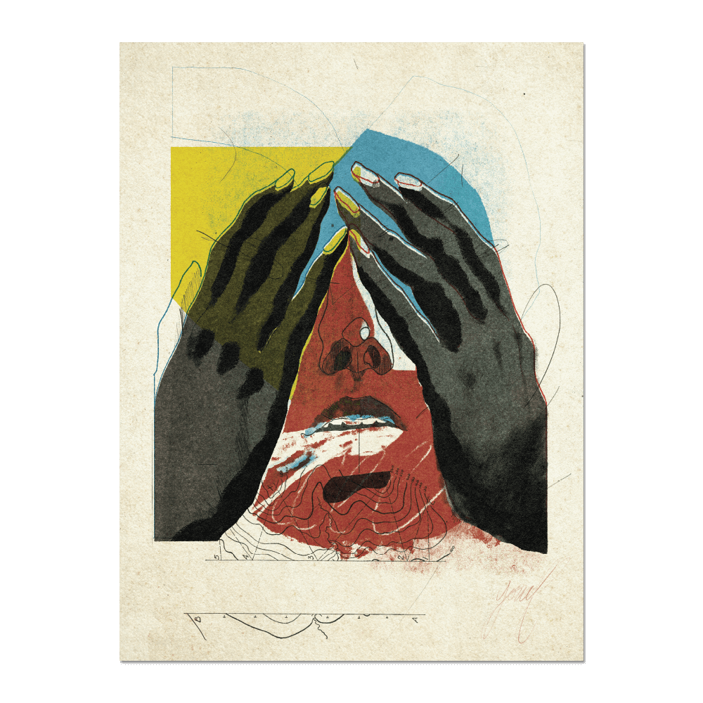 "Yellow, Blue, Red and Black" Print